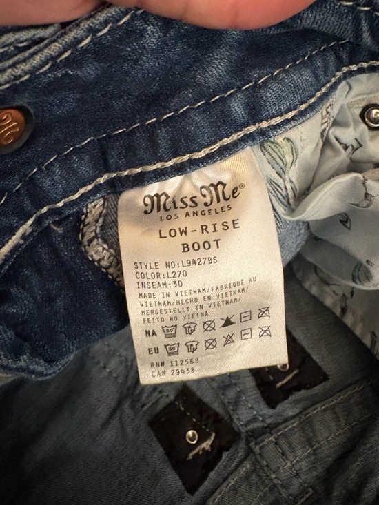 Miss Me Women's Blue Flare Jeans with Faded Detailing - Picture 6 of 6